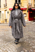 Manteau fourrure ANISSA gris