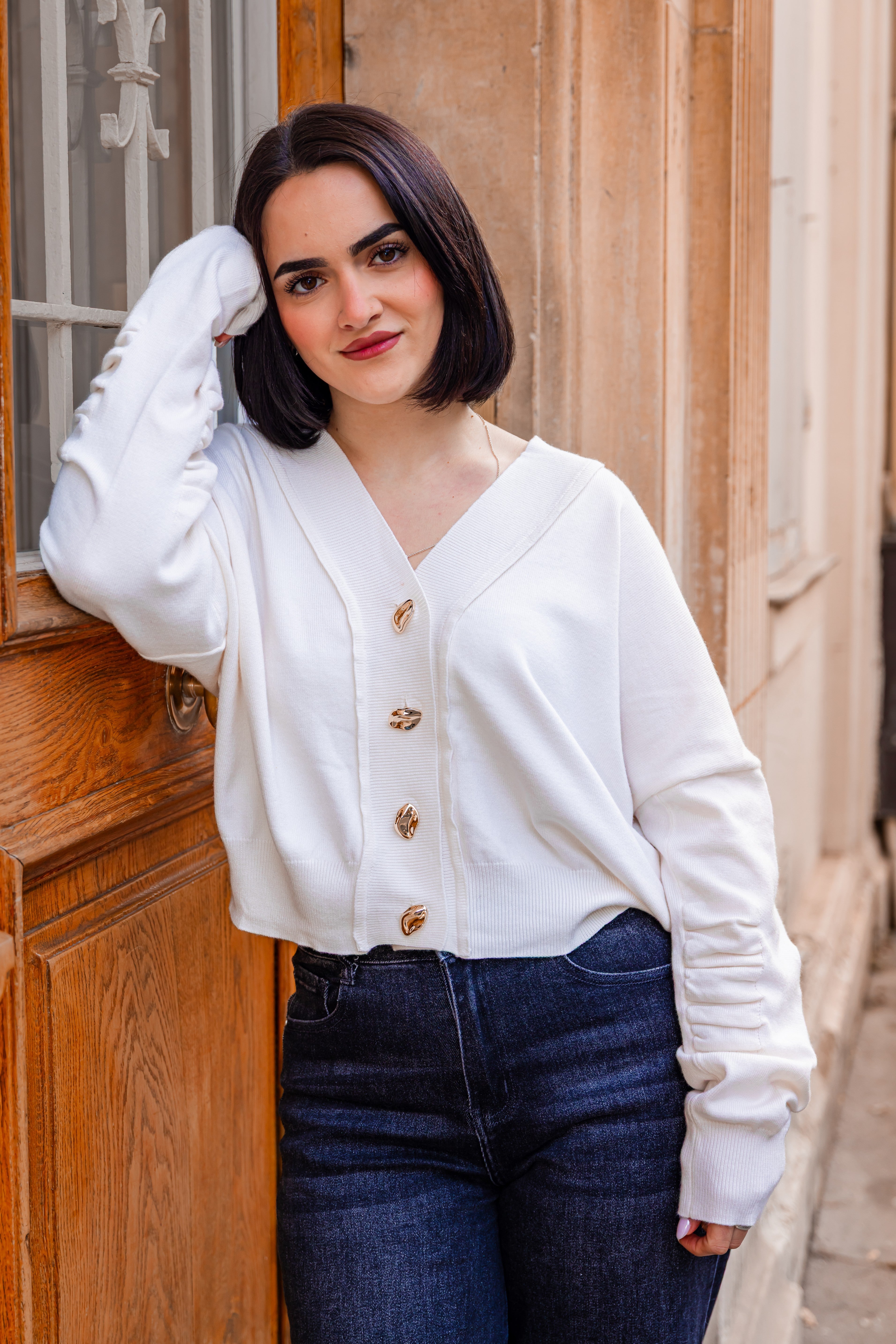 Pull/Gilet SARAH Blanc