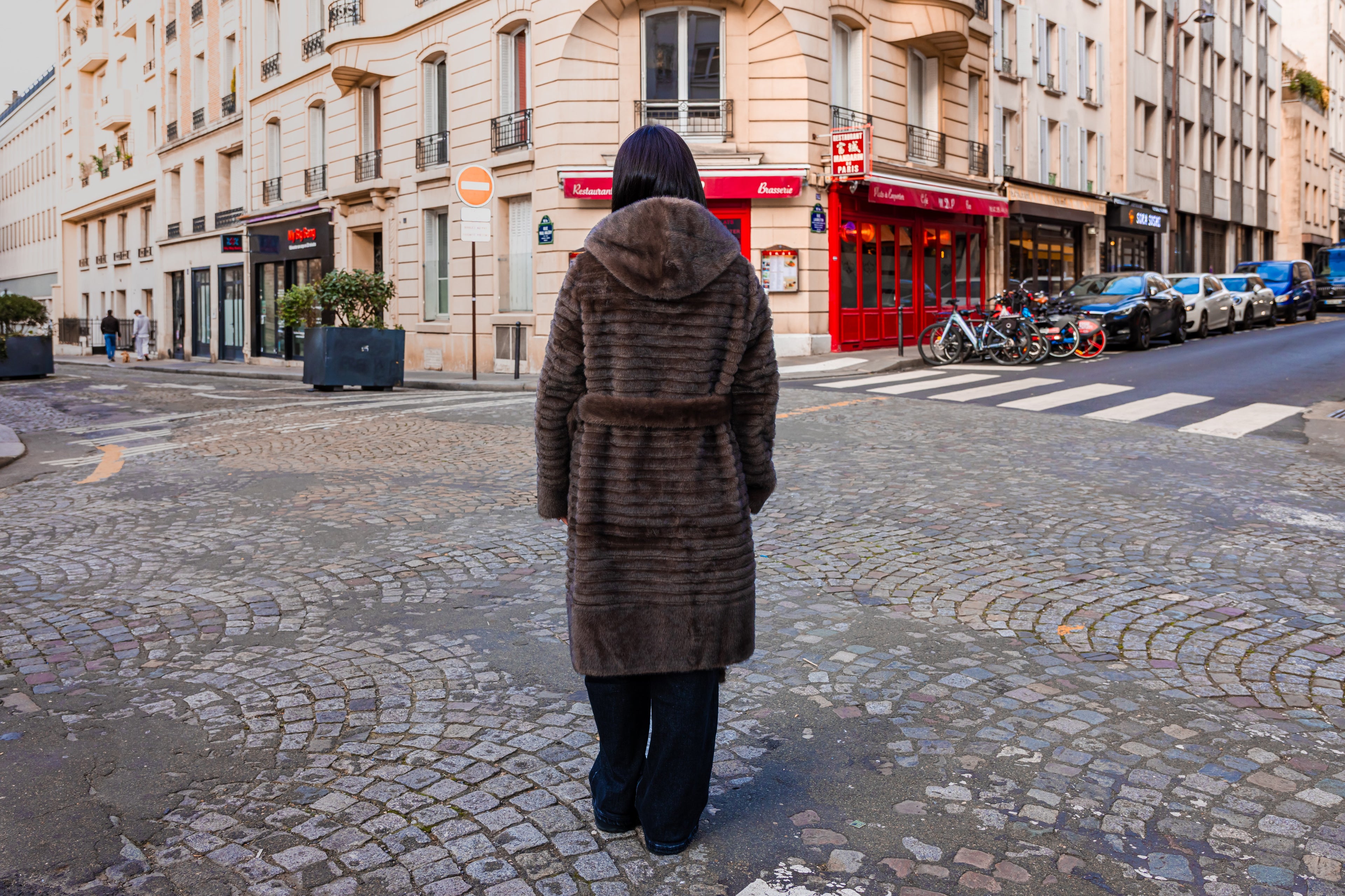 Manteau fourrure KATHY Marron.