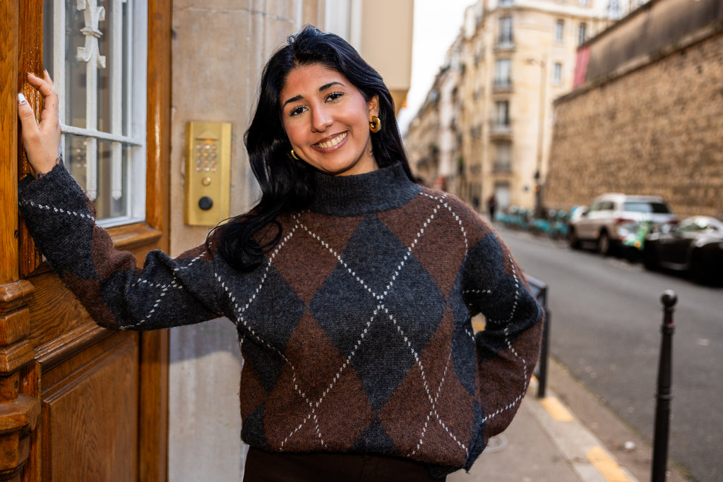 Pull CLAIRE gris/marron