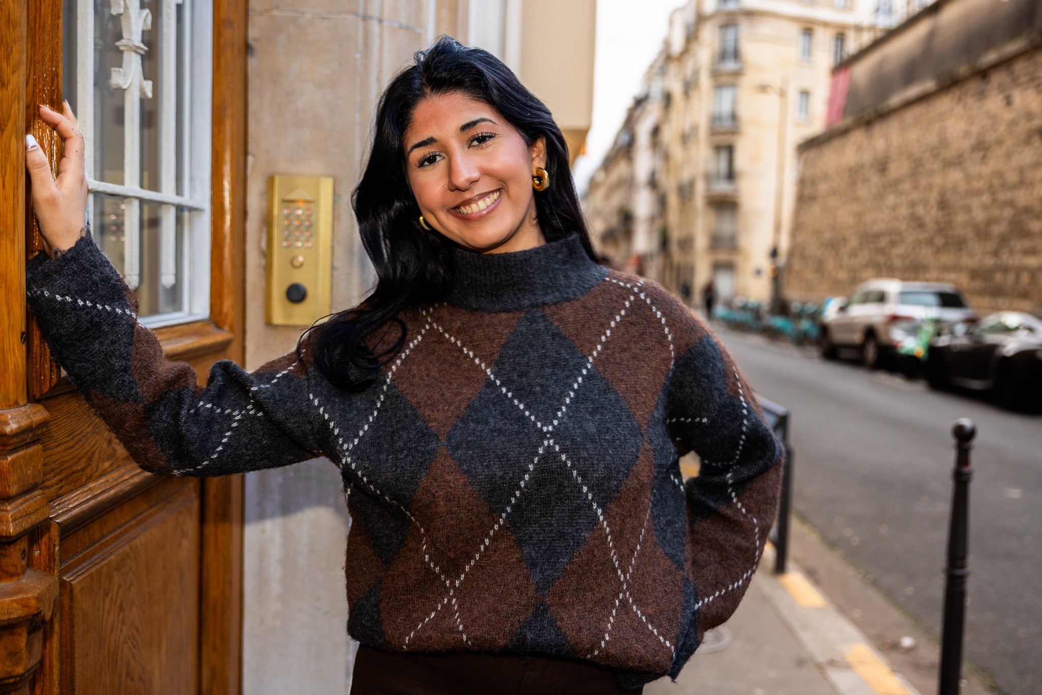 Pull CLAIRE gris/marron