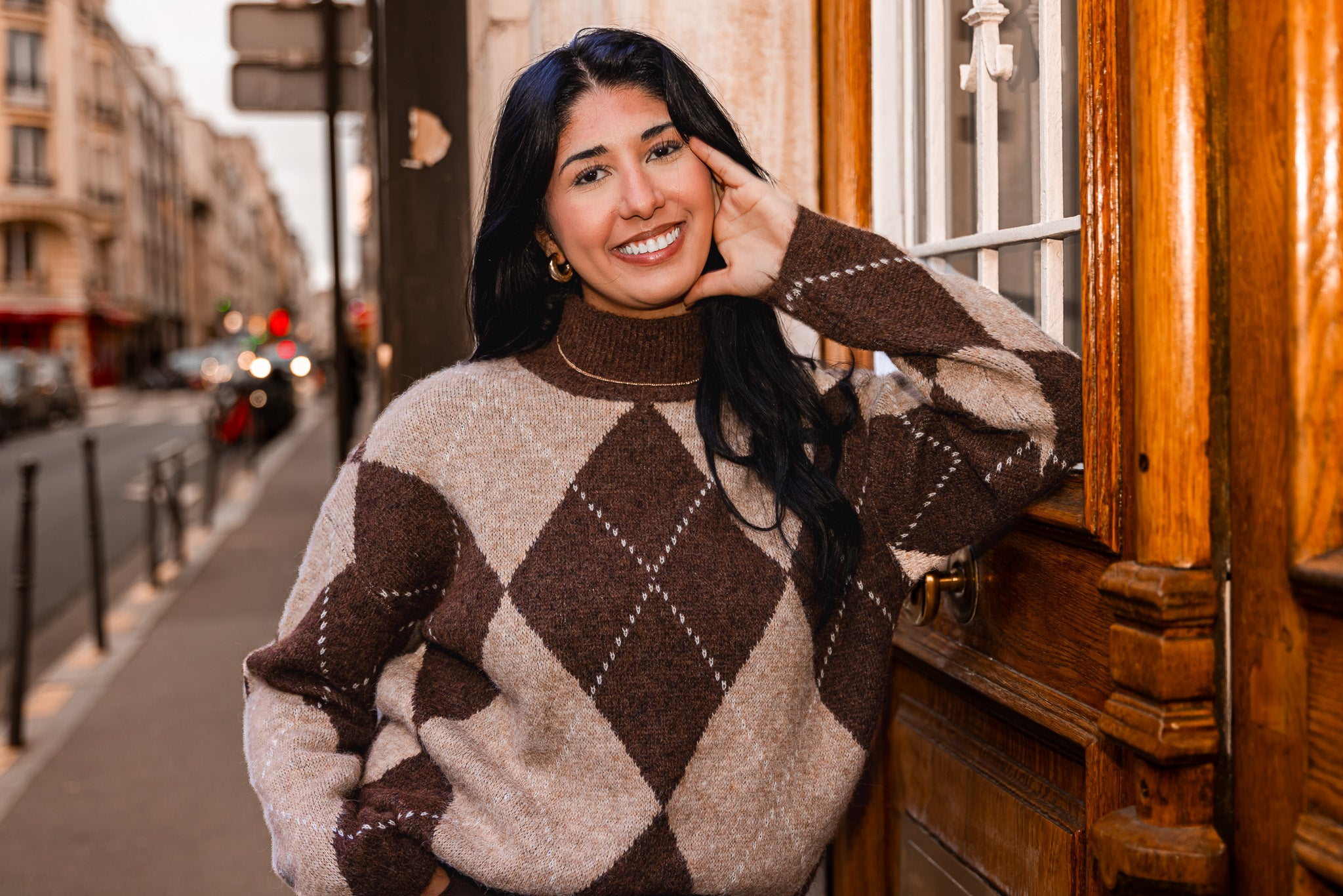 Pull CLAIRE beige/marron