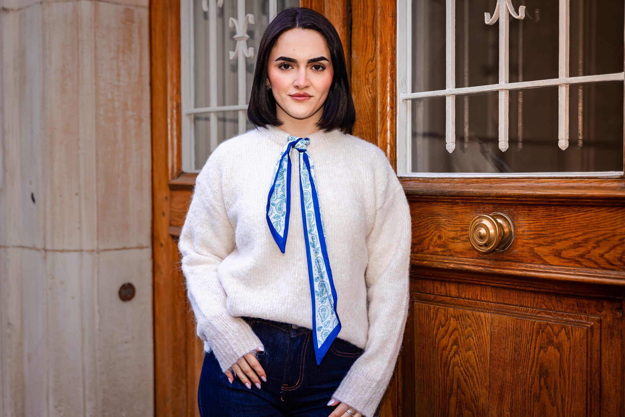 Pull LISA blanc/bleu.