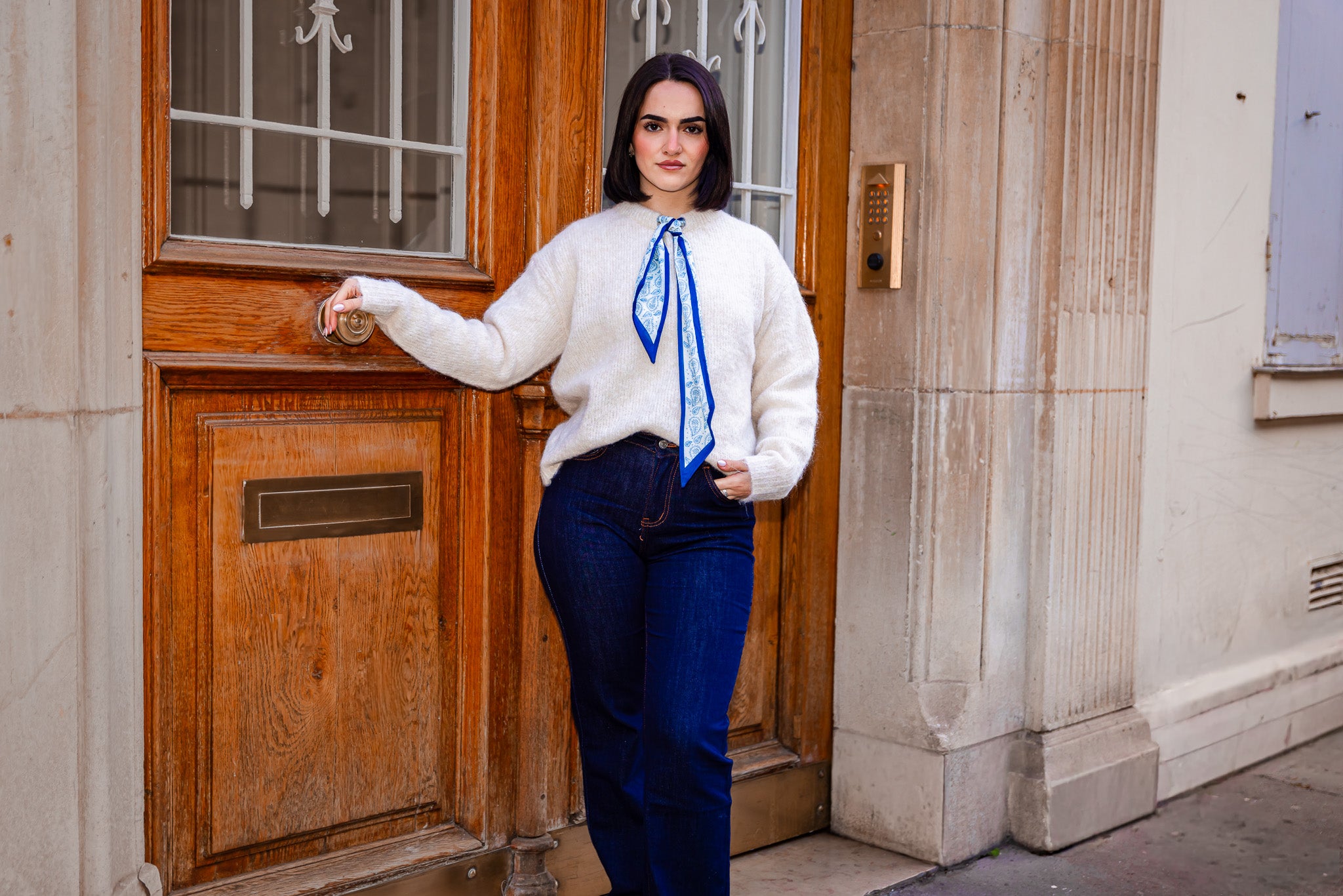 Pull LISA blanc/bleu.