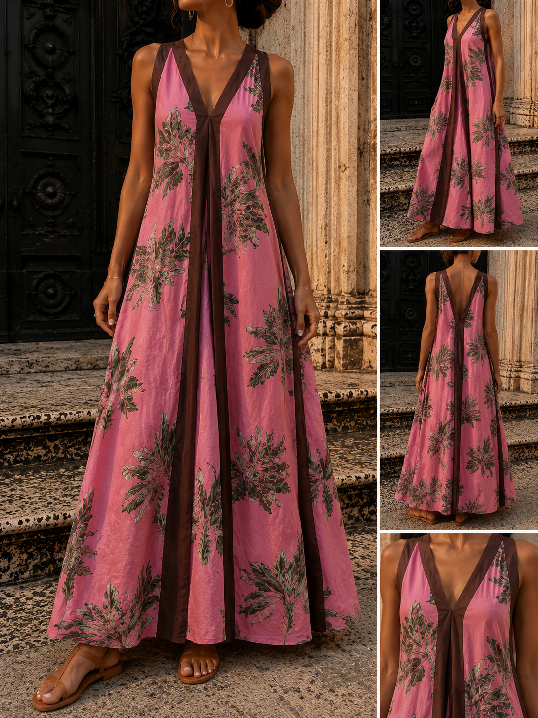 Robe RITA - rose/marron