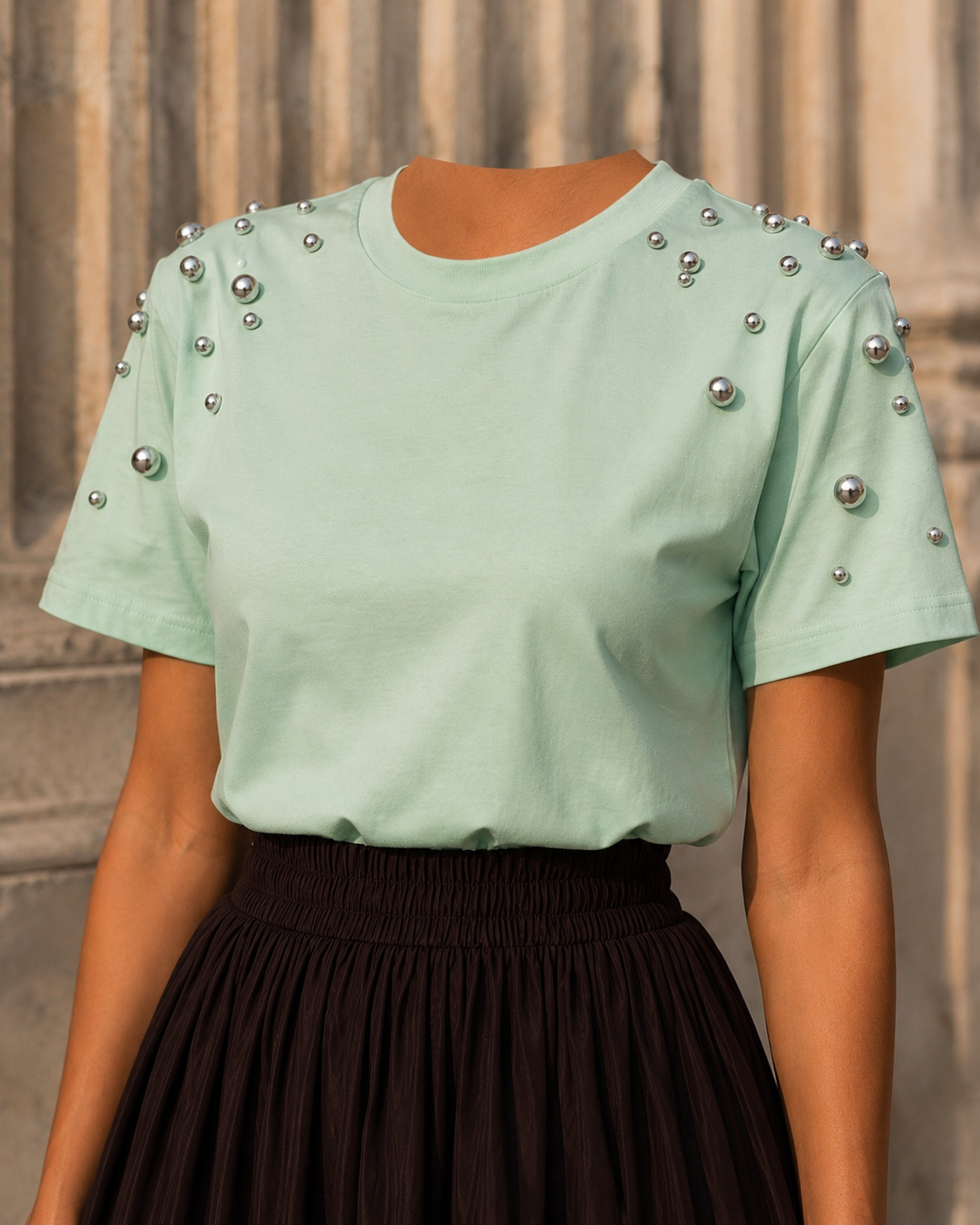 T-shirt INES - vert pastel