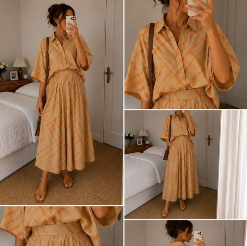 Ensemble CAPUCINE - beige/orange