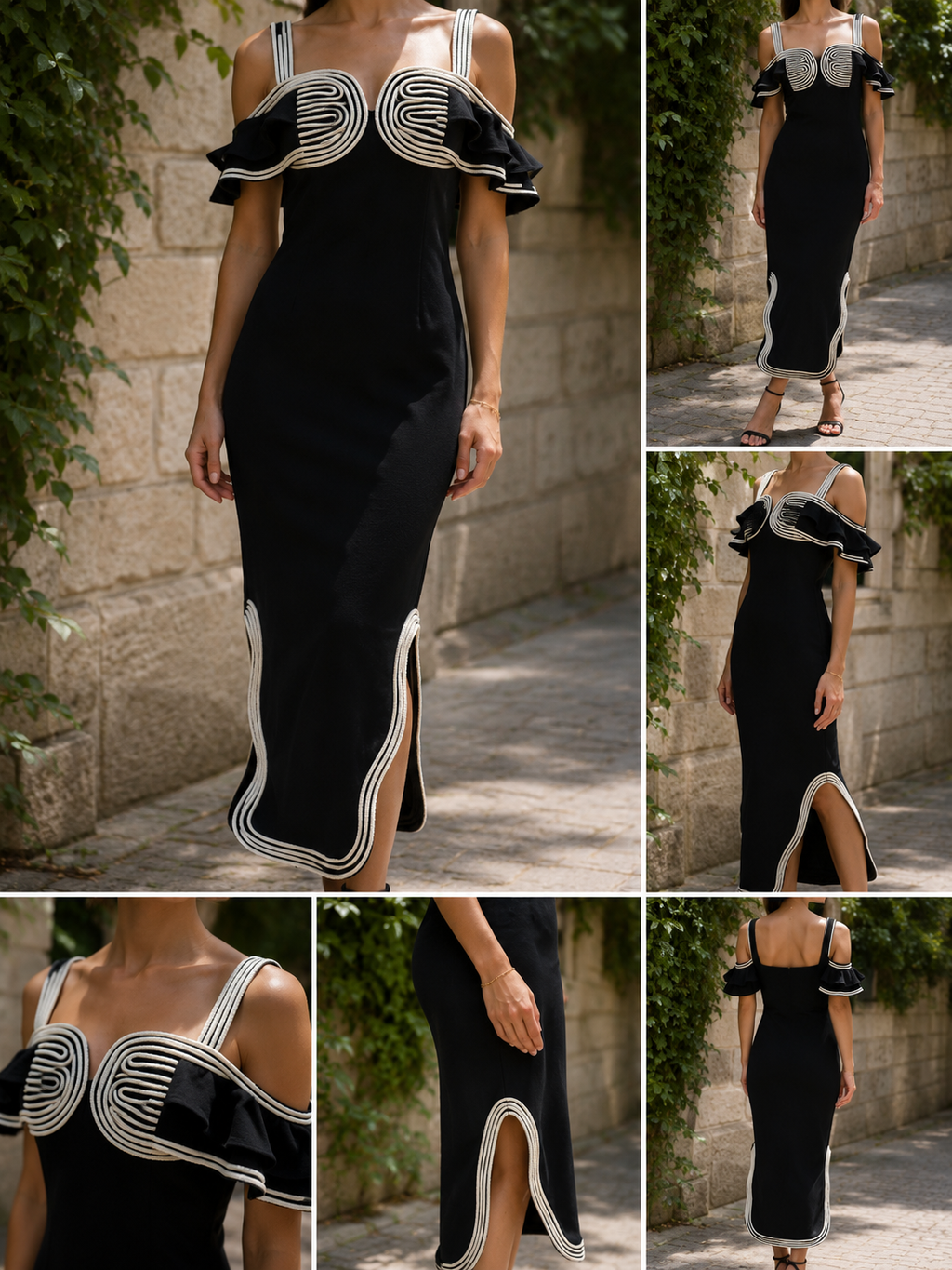 Robe JASMINE - blanc/noir