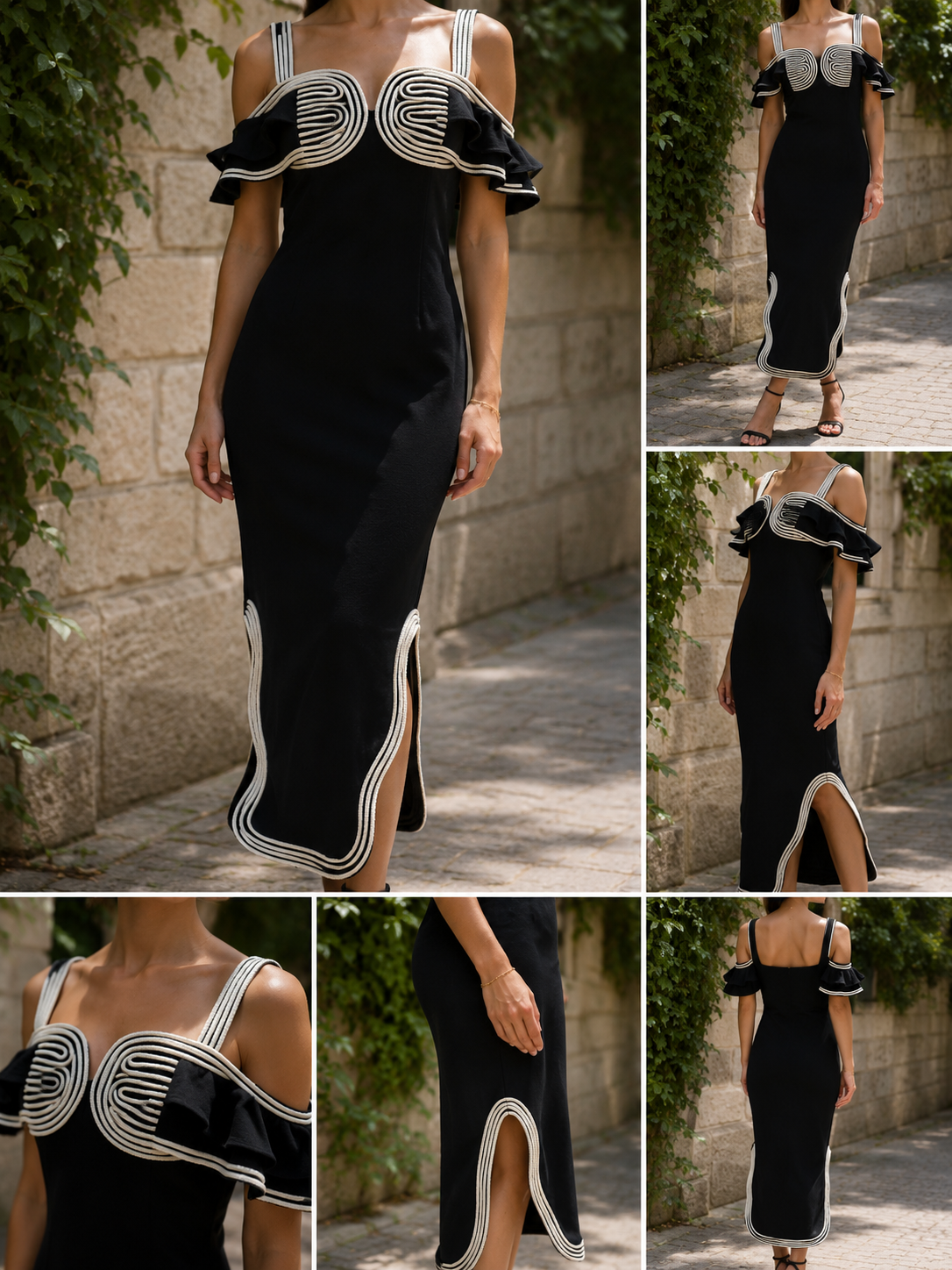 Robe JASMINE - blanc/noir