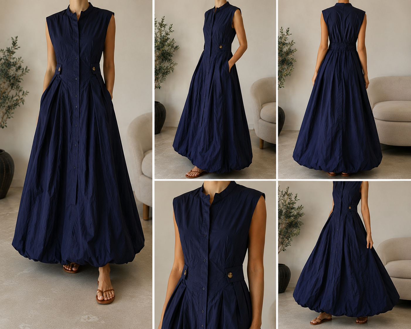 Robe FLORA - bleu marine