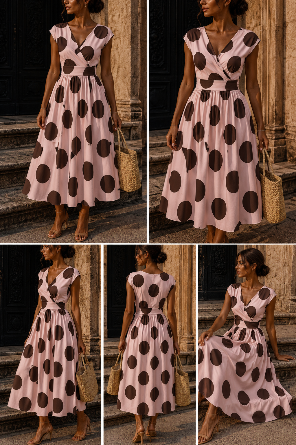 Robe FLORENCE - marron/rose