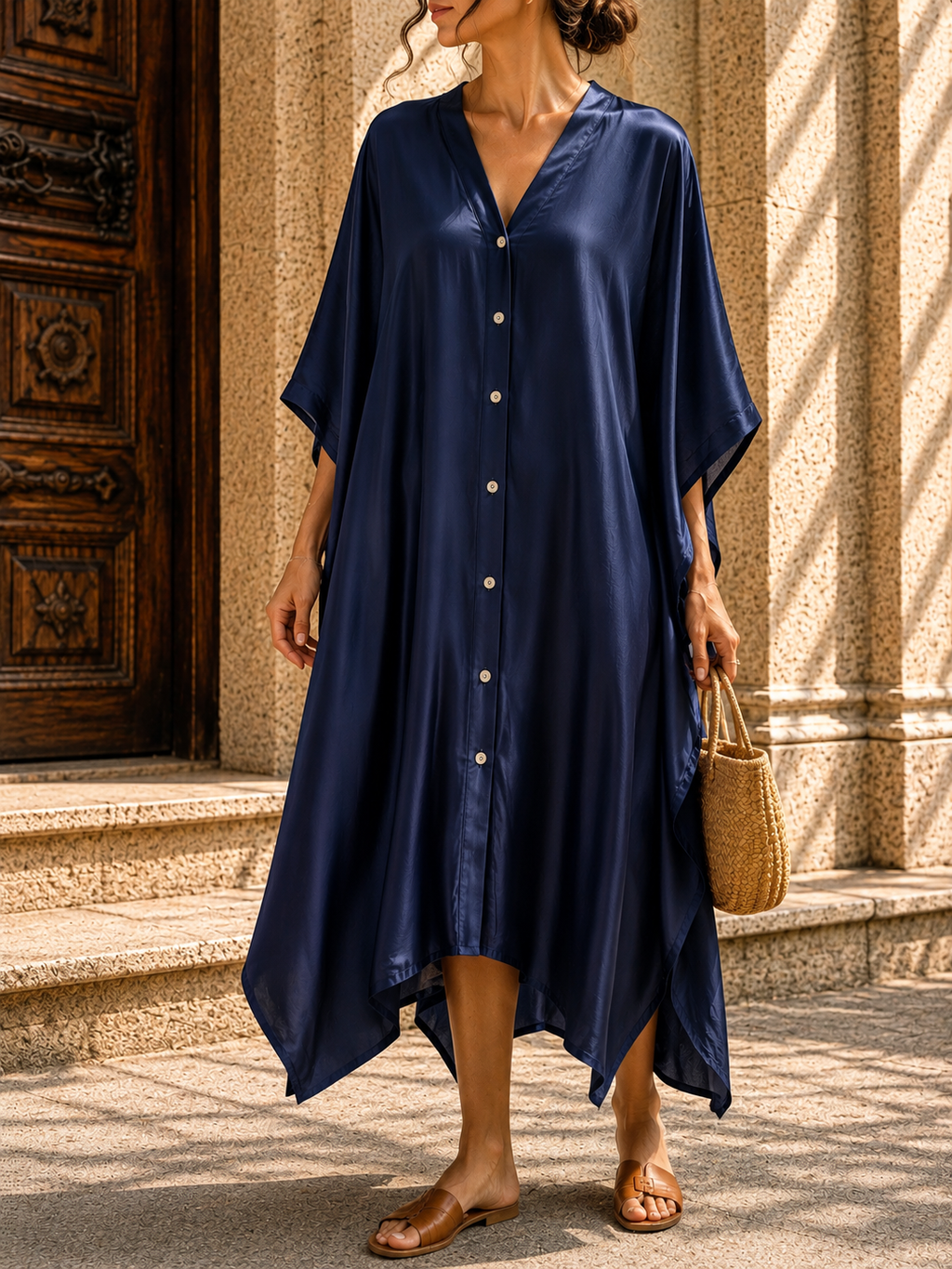 Robe/kimono SAMIRA - bleu nuit