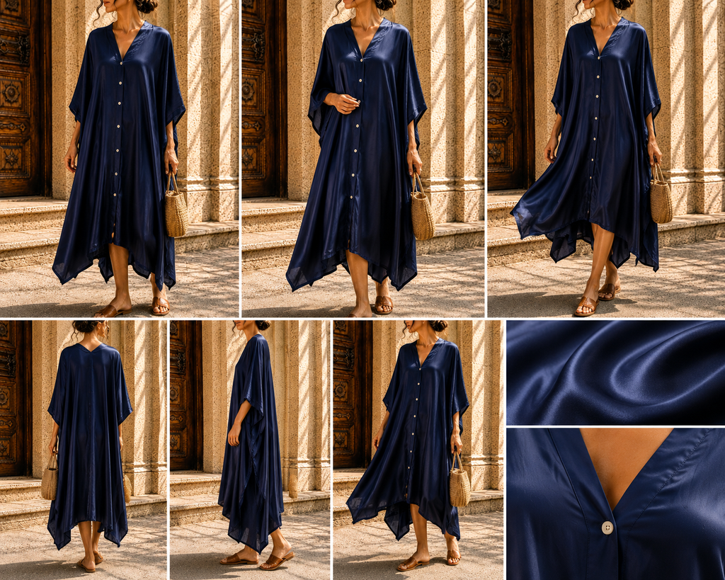 Robe/kimono SAMIRA - bleu nuit
