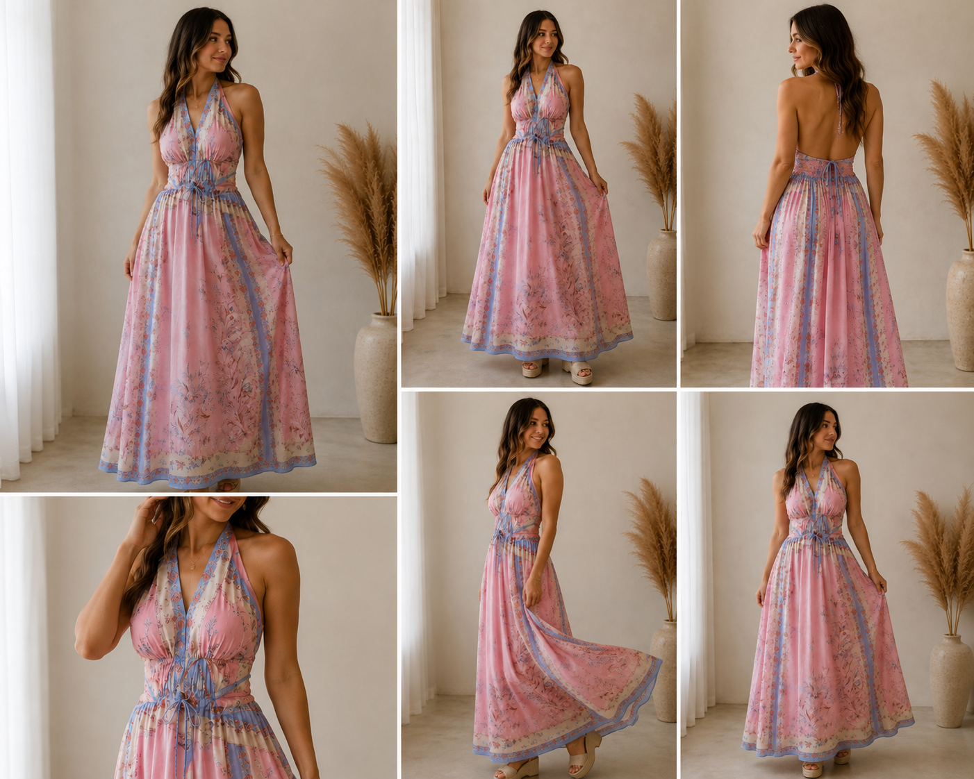 Robe JULIETTE - rose à imprimé