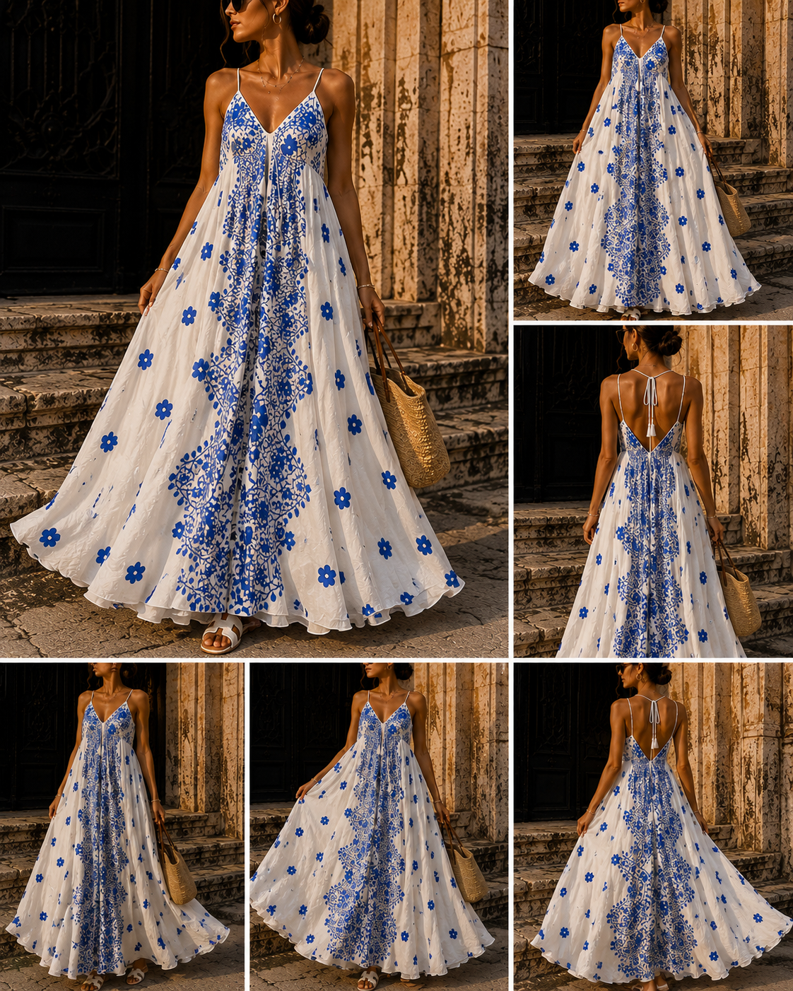 Robe JULIE - bleu/blanc