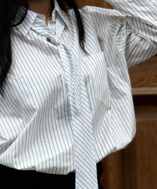 Chemise JADE à rayure - Blanc/Noir